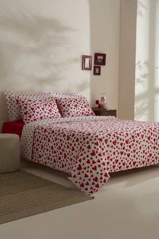 Karaca Home Amour Bliss %100 Pamuk Tek Kişilik Nevresim Takımı Kırmızı Kırmızı