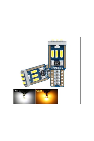 Dekoratif Led Ampul T10-15smd 4014 Canbus 12v Çift Turuncu