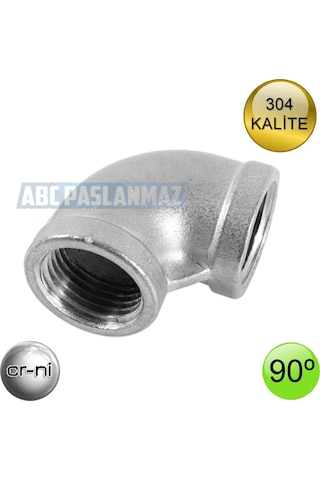PASLANMAZ KROM DİRSEK DİŞLİ 1/4'' 304 KALİTE