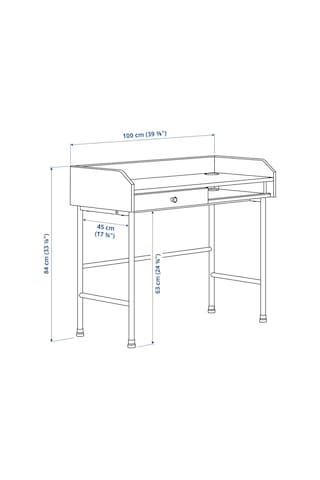 Hauga Gri Renk 100x84 Cm Çalışma Masası Çekmeceli Meridyendukkan Gri