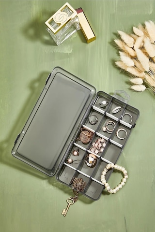 Bayev 10 Adet Füme 15 Bölmeli Ayarlanabilir Bölmeli Düzenleyici Takı Boncuk Ilaç Yüzük Kutusu Organizer