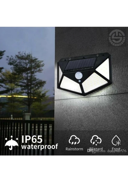 4'lü Solar Sensörlü Led Dış Mekan Aydınlatma Lambası Geniş Alan Aydınlatma Seti Renk:beyaz