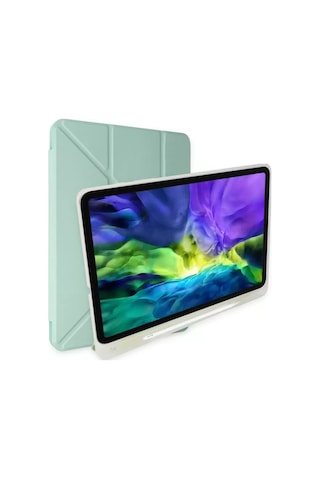 Newface Apple İpad 10.2 8.nesil Kılıf Kalemlikli Mars Tablet Kılıfı - Açık Yeşil