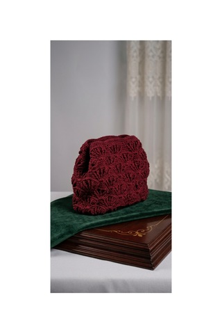 Trakyatrend Vintage Tasarım Makrome El Çantası - Bordo Bordo