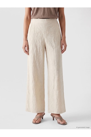 Lcwaıkıkı Classic Bej Beli Lastikli Geniş Paça Kadın Pantolon