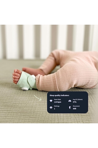 Owlet Dream Çorap - Akıllı Bebek Monitörü - Canlı Nabız, Oksijen Takibi - Nane