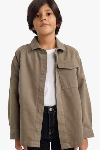 Defacto Erkek Çocuk Oversize Geniş Kalıp Polo Yaka Uzun Kollu Gömlek G3621a825aukh401 Haki-kh401