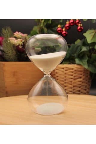 Cam Kum Saati 15 Dakika Beyaz