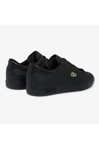 Lacoste Sport Pover Court 1121-1 Sma Leather Mens Sneaker Hakiki Deri Erkek Günlük Spor Ayakkabı Siyah