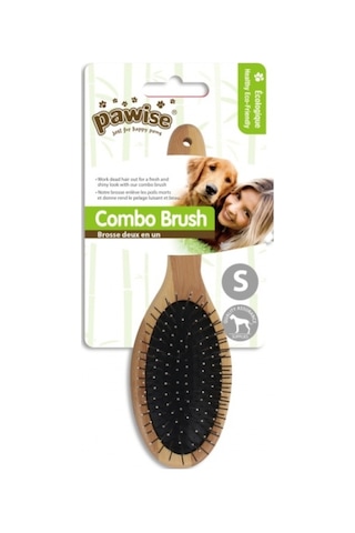 Pawise 11481 Ahşap Saplı Elips Plastik Uçlu Köpek Tarağı S