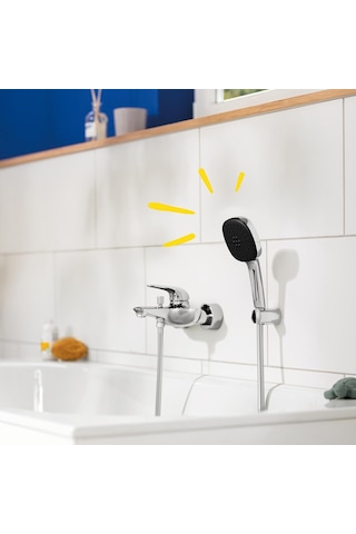 Grohe Vitalio Comfort 110 El Duşu Seti, 110mm Kare 2 Akışlı El Duşu, Duş Başlığı Tutucu, 1750mm Duş Hortumu, Çok Renkli
