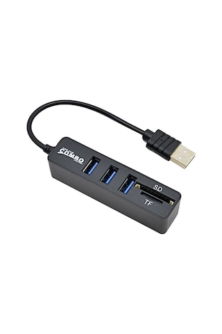 3 Port Usb 2.0 Çoklayıcı Hub Kart Okuyucu 2 İn 1 Combo Sd / Tf
