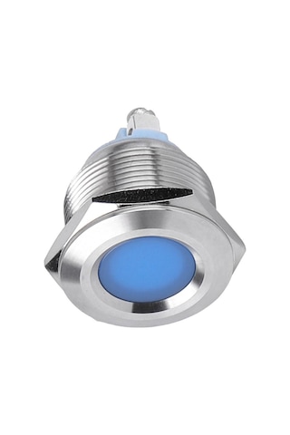 Homyl 22mm 12v Su Geçirmez Led Metal Gösterge Mavi Işık