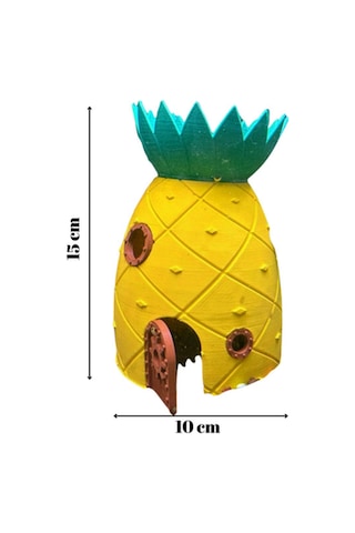 Akvaryum Dekor Ananas Ev 15 Cm Yükseklik 10 Cm Genişlik Balık Yuvası Ana-1510-01, One Size