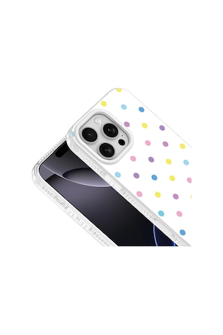 Maks Technology Apple iPhone Uyumlu 16 Pro Kılıf Airbag Tasarımlı Mkst Potik Sert Pc Kapak - Beyaz