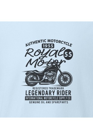 Wildstyle Royal Motor Legendary Rider Motosiklet Vintage Motor Baskılı Unisex Bisiklet Yaka Pamuklu Tişört - B