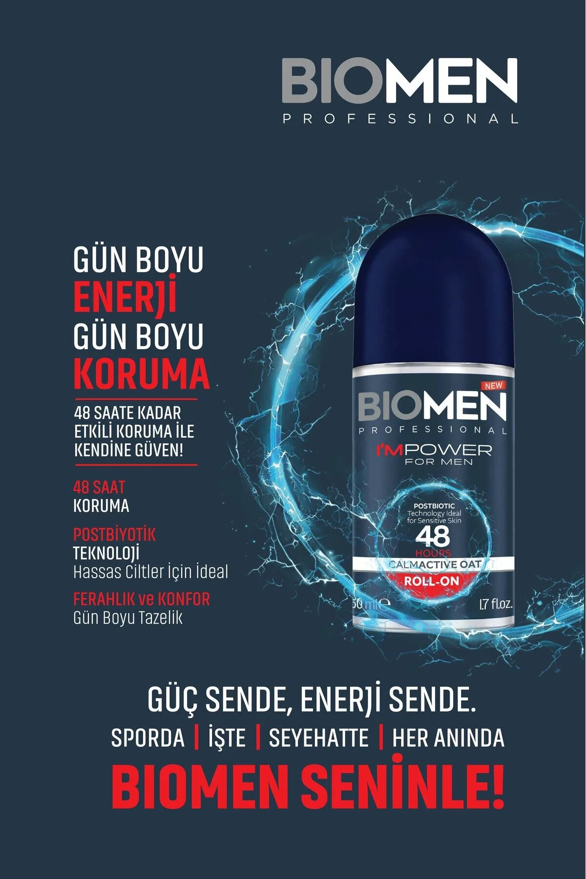 Biomen I'm Power Erkek Roll-On Deodorant 2 x 50 ML