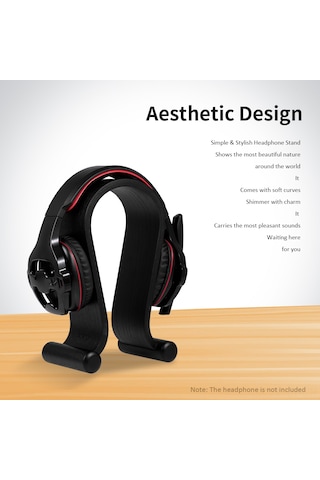 Teltree Samdı Ahşap Kulaklık Tutucusu, Siyah Omega Desenli Oyuncu Kulaklık Sandalyesi, Ev/ofis Masaüstü Stantı