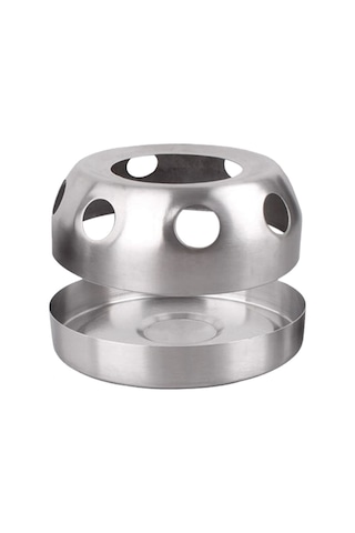 Youtek 410 Paslanmaz Çelik Taşaklı Alkol Ocağı - 4kg Yük Taşıma, Hafif 120g , Çıkışlı Tasarım, Kamp Ve Piknik İçin Sıcak Kaynağı Gümüş