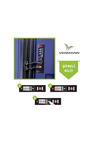 Vegmann Polipropilen Pp Atlas Lacivert Orta Boy Valiz Lacivert