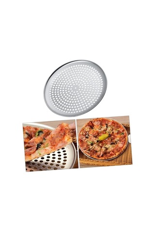 Paslanmaz Çelik Pizza Tepsisi,delikli Lahmacun Ve Pizza Tavası,fırın Tepisisi 36 Cm