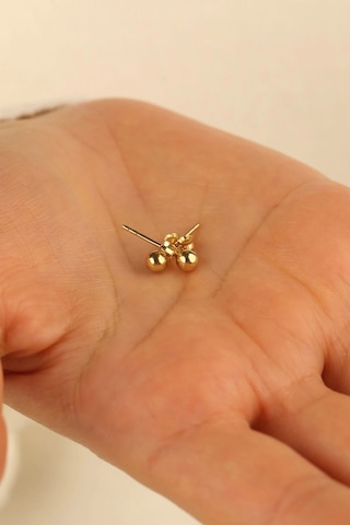 14 Ayar 2mm Top Altın Küpe