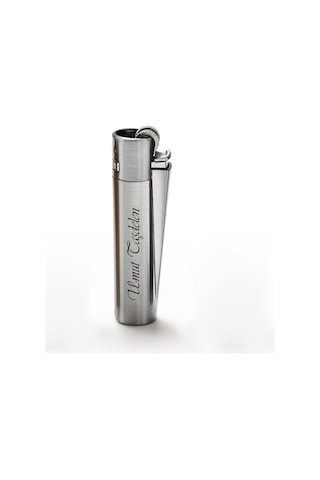 İsme Özel Clipper Metal Çakmak Gümüş