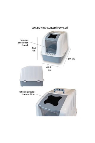 Xxl Kapalı Tuvalet+ Taşıma Sepeti+yatak+tırmalama+paspas+3 Katlı Oyuncak Kedi Başlangıç Seti-xx