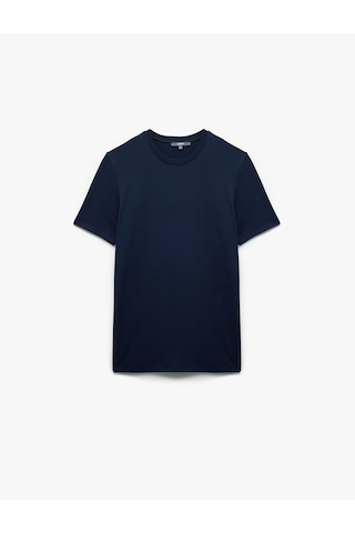 Koton Kısa Kollu Bisiklet Yaka Basic Slim Fit Tişört Lacivert 6wam10061hk Lacivert