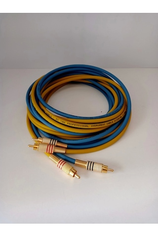 El Yapımı Rca Kablosu %100 Bakır Amfi Ses Aktarım Kablosu Sarı M - 5 Metre