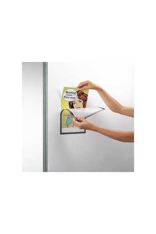 Hdg 5 Adet Mıknatıslı Şömiz Manyetik Evrak Tutucu Şeffaf Magnet Şömiz Dosya 21x30cm A4 - Siyah Kenarlı Genel