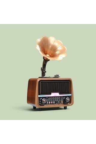 Rt-601a Nostaljik Gramafon Radyo,bluetooth Trend Tasarım Nostalji Radyo