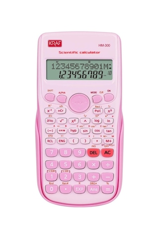 Kraf Hesap Makinesi Bilimsel Fonksiyonlu Hm-300 Pk Pembe