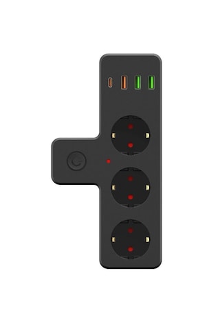 Nivego Termal Akım Korumalı Isıya Dayanıklı 3 Priz 3 Usb 1typce