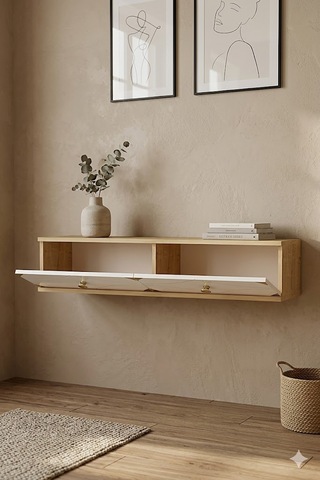 Tda1297dbg Alfa Dresuar , Antre Hol Rafı Safirmeşe-beyaz-gold 120cm
