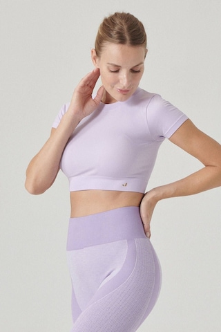 Jerf Captiva Yumuşak Dokulu & Esnek Crop Top Mor