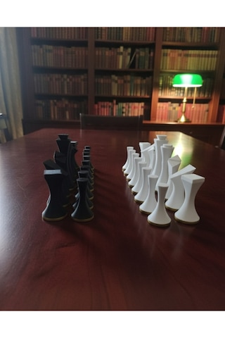 Modern Minimalist Tasarım Satranç Taşları Seti 3d Baskı Pla Malzeme Tam İki Takım