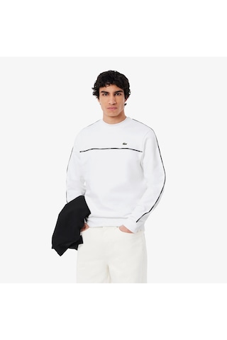 Lacoste Sh9818 Erkek Sweatshirt Beyaz