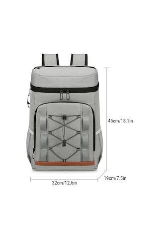 Neevoyu Outdoor Kamp Çift Katlı Isı Yalıtımlı Büyük Buz Çantası, Su Geçirmez Aluminyum Folyo İç, 32x46x19cm Koyu Gri Çok Renkli