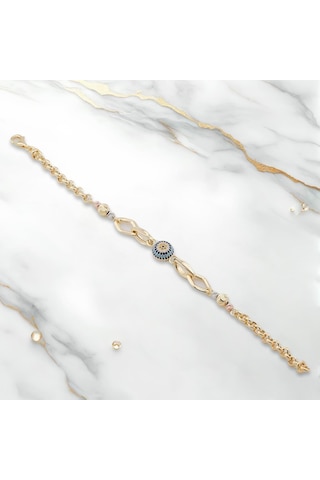 Takıhan Nazar Boncuklu 925 Ayar Gümüş Hallow Bileklik