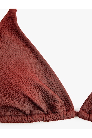 Koton Dokulu Üçgen Bikini Üstü Kahverengi 6sak10010mm