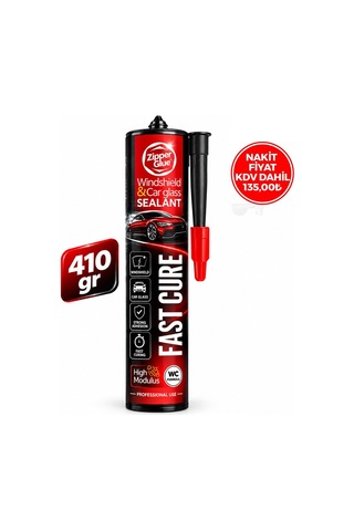 Zipper Fast Cure Araba Cam Ve Çok Amaçlı Yapıştırıcı 410gr Siyah - 24'li Paket