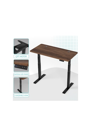 Karr Office O-Flex O2S4 Duo Çift Motorlu Elektrikli Yükseklik Ayarlı Masa - 140X70 - Barok/S Barok