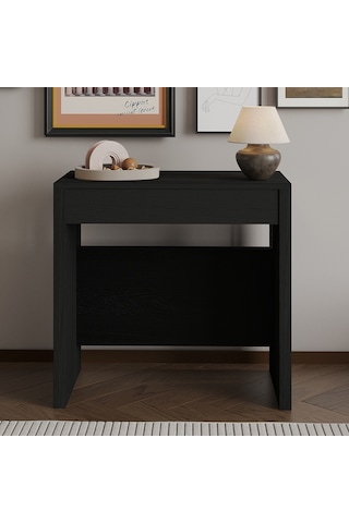 İnarch Dizayn Nivo Modüler Açılır Yemek Masası Modern Dresuar & Çok Amaçlı Masa,kapalı 44 Cm - Açık 116 Cm Siyah