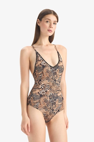 Defacto Regular Fit Leopar Desenli Mayo-fall İn Love E3901ax25smbk81 Siyah