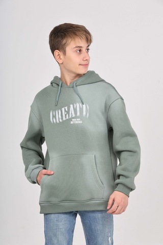 Toontoy Kids Toontoy Erkek Çocuk Pistole Baskılı Sweatshirt Koyu Yeşil