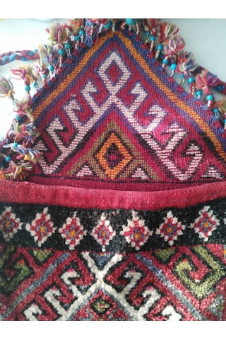 Antik El Dokuması Uşak Kilimi Çanta