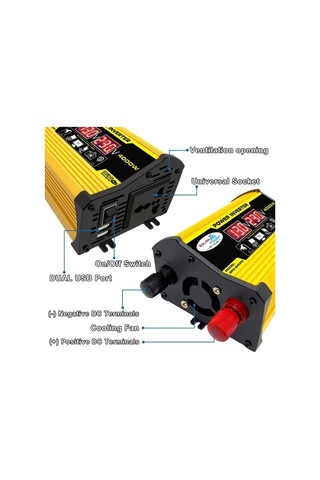 Wondernest Legend Iı Nesil 12v - 110v 4000w Araç İçin Güç Çevirici Sarı