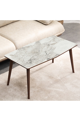 Vovvahome Vega Mdf Ahşap Orta Sehpa - Beyaz Mermer