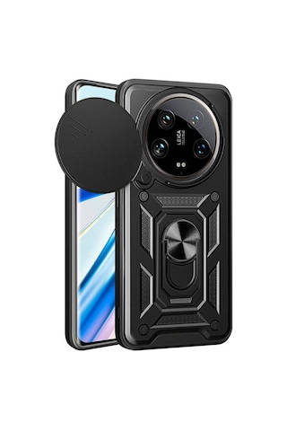Nihcase Xiaomi Mi 14 Ultra Kılıf Magnetik Standlı Kamera Korumalı Slide Sürgülü Cover Kapak